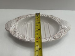 Shells And Stars Soap Dish Porcelain Oval Dish Portugal Vintage