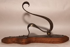 1890s ART NOUVEAU vtg english arts & crafts curtain rod towel hat coat rack oak