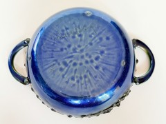 Laurana Italy Enamel On Copper Millefiori Bowl With Handles Mid Century