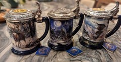 Franklin Mint Collector Wildife Tankards 3 In Lot Vintage