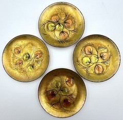 Vintage California Cloisonne by Landau & Associates Plates Enamel on Copper