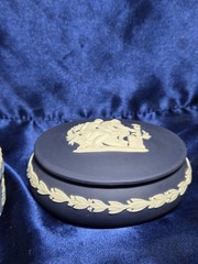Lot Of 3 Wedgwood Jasperware Lidded Boxes Made In England, 1 Hard To Find. Mint