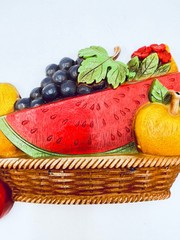 VTG 1975 Homco/Syroco #7350 #73510 USA 2pc Fruit Wall Hanging Plaques Farmhouse