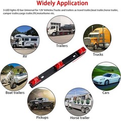 15″ Black Stainless Steel 3 Lights 9 LED Identification Light Bar – 1 Pcs Cle…