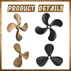 2 Pcs Metal Nautical Wall Art Decor Ship Airplane Propeller Wall Art Vintage Nau