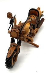 Motorcycle 10” Cycle Lights Vintage Classic Wood Model Decorative Collectible