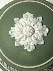 RARE – LATE 19TH CENTURY- WEDGWOOD SAGE GREEN JASPERWARE – INK WELL – CLASSICAL
