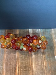 Vintage mcm Lucite Grape clusters on Driftwood orange amber Large 16” long