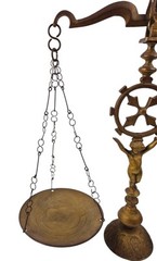 Vtg Solid Brass Cherub Table Decor Balance Justice Scale 50s 60s Mid-century