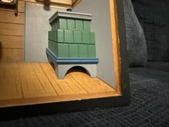 Vintage Wooden Diorama Shadow Box Kitchen Made In Switzerland