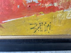Brittini Painting Artist Abstract Modernist Pop Art Mid Century Mcm vintage