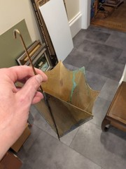 PAIR! Vintage Brass Tole Florentine Umbrella Wall Pocket