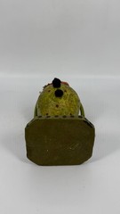 Vintage Folk Art Halloween Bobble Head Pumpkin Face Holding Mask Figurine Radko?