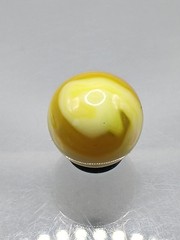 .62″ Akro Yellow, White, Egg Yoke Wonky Corkscrew Marble- #CE147