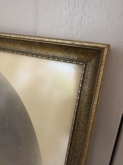 Antique Sepia Portrait Young Woman 1910-1920s Edwardian Framed Photo Oval 40×30
