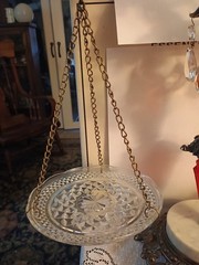 Vintage Brass Justice scale Prisms marble base Regency MC 18″ T 1960’s