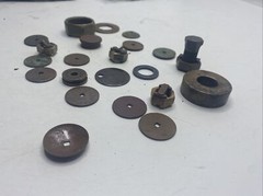 Metal Detector Finds Lot Brass? Copper? Washer Nuts Parts Pieces MK