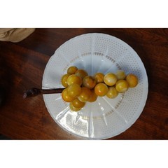 Alabaster stone grape clusters table decoration wood stem Italian circa 1920
