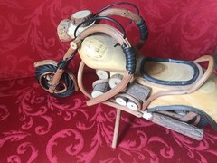 Vintage Wooden Handcrafted Motorcycle Model