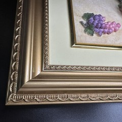 Vintage 3D Fruit Basket Wall Art in Ornate Gold Frame Italian 16”X12” Art Deco