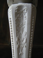 WEDGWOOD 19 C. XRARE VERY ELABORATE PARIAN WITH TROPHIES CANDLESTICK LOOK