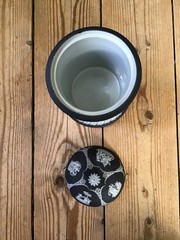 Wedgwood Jasperware Black 6.5” Tobacco Box/Jar! MIE
