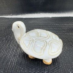 Vintage Hand Made Pottery Stoneware Turtle Figurine Small Figure Hand Crafted