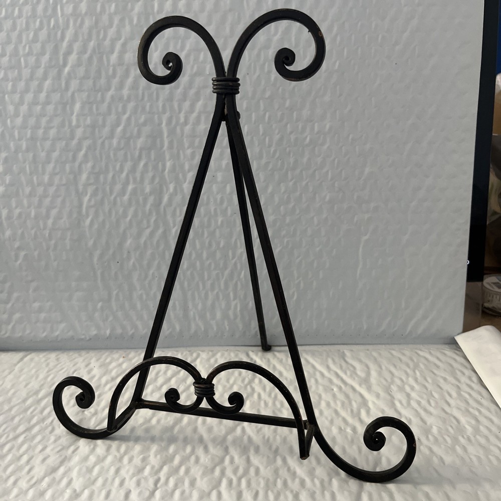 Vintage Wrought Iron Display EASEL HOLDER STAND for Picture or Book 12”x 10”