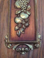 Vtg 1971 Gold Syroco Floral Fruit Wall Plaque 20” Tall 7222 Made In USA PVUC MCM