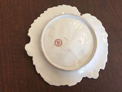 Antique Theodore Haviland HANDPAINTED Sculptural Leaf Plate