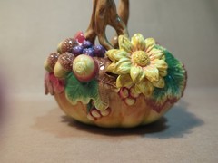 Fitz & Floyd Classic Autumn Splendor Basket Pumpkin Thanksgiving Acorn 8″