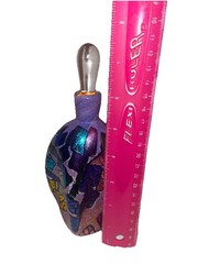 Bruce Freund ❤️ Signed Studio Dichroic Art Glass Purple Perfume Bottle 7”