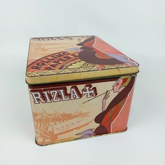 Vtg Rizla Tin Box Rolling Papers Advertising – Art Deco Design Storage Container