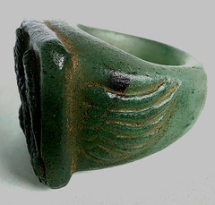 300 BC Authentic Ancient Roman hololith Ring Engraved Gemstone Depict Eagle