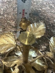 MCM Italian Tole Gilt Florentine Gold Roses Stand Gorgeous Details VTG Regency