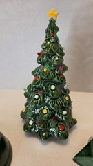 Vintage 1979 AVON Merry Christmas Tree Weiss Made In Brazil Ceramic Handpainted