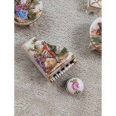 Vintage Limoges France Miniature Porcelain Furniture Set Fragonard 7 Piece