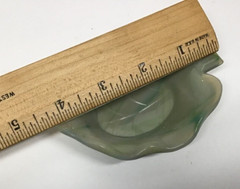 Slag Glass Akro Agate Vintage Green Leaf Trinket Soap Dish