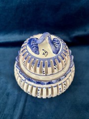 Hand painted Nabeul Blue & White Reticulated Porcelain Potpourri Incense Jar