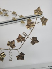 Vintage Metal Brass Copper Ivy Vines Set Of 2 Wall Art Decor MCM Home Interiors