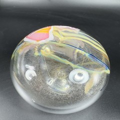 1985 Glasshouse Studios Signed Hand Blown Art Glass Oil Lamp Vase Paperweight
