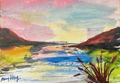 Watercolor ACEO Original Painting by Mary King – Ocean Color