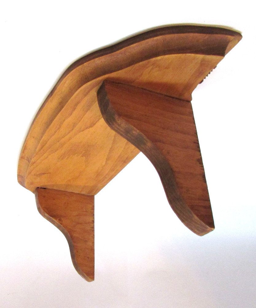 Vintage Traditional Solid Pine Wood Half Circle Round Sconce Wall Shelf 5x6x15.5