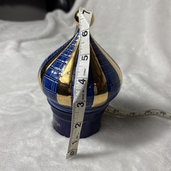 Rare Vintage Caviar Kaspia Paris Porcelain Onion Dome France Cobalt Gold