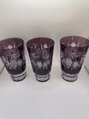 Ajka Marsala Collection Cut crystal set of three