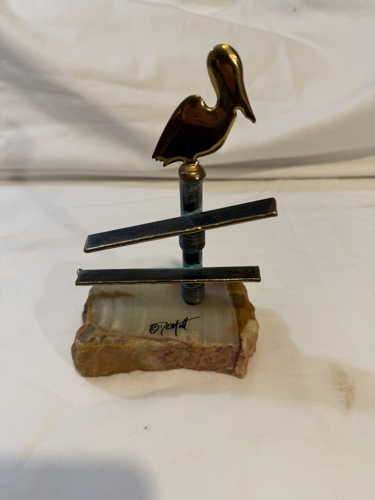 Vintage Mid Century Modern DEMOTT Brass Metal Sculpture
