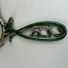 Art Nouveau Style Handheld Magnifying Glass Floral Rhinestone Enamel Rose Decor
