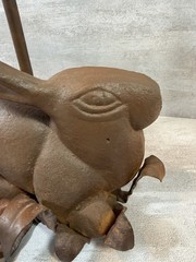 Vintage Cast Iron Rabbit Candlestick Wall Sconce Large 24″ Long Leaves