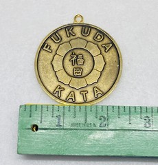 Rare Fukuda Metal Medallion Sakura Flower Design Gold Tone 2” Decor 10