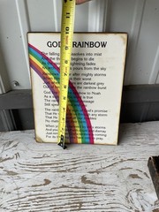 Vintage Gods Rainbow Plaque Art Bible Poem Wall Decor NL